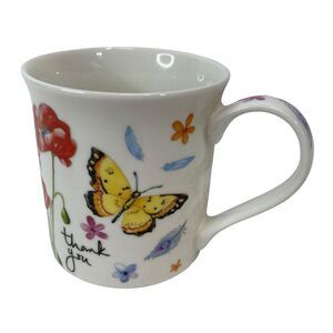 Burton & Burton Thank You Floral with Butterfly Coffee Mug Floral‎ Multi Color